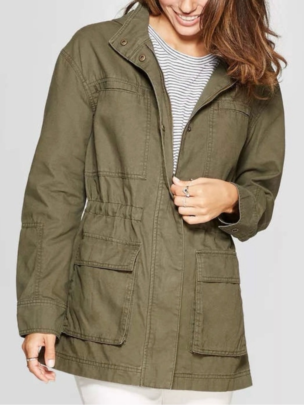 Universal Thread Women's Hoodie Parka Utility Military Jacket Green Size M